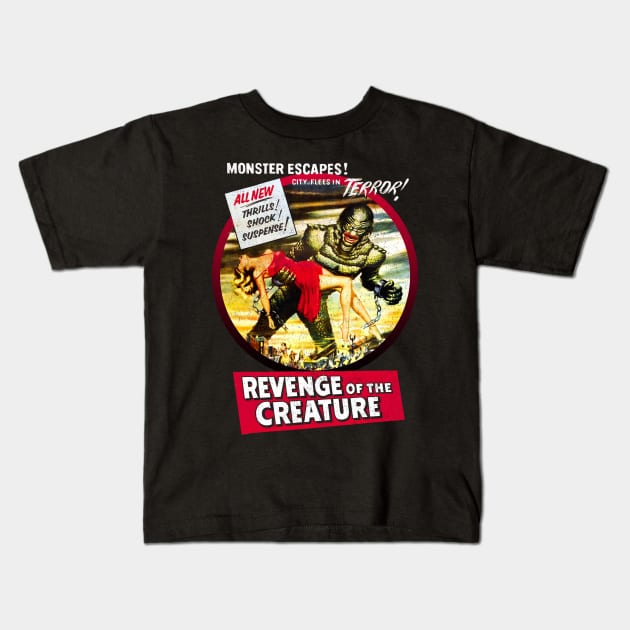 Revenge of the Creature Black Lagoon part 2 Kids T-Shirt by Joaddo